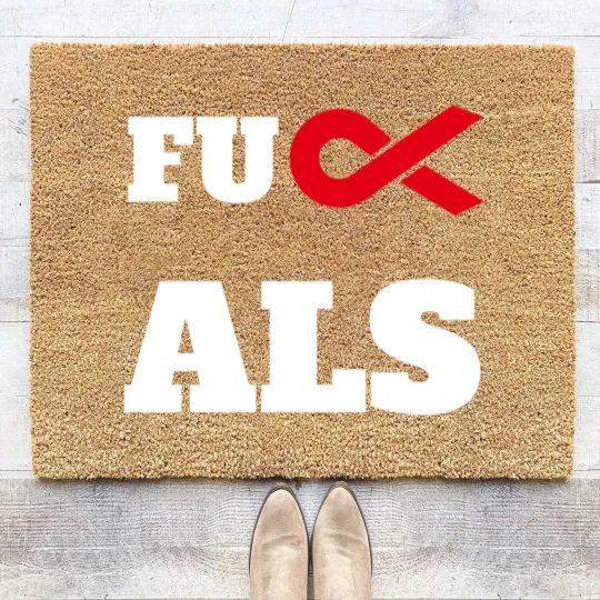 Discover Fuck ALS Awareness Month Red Ribbon Coir Doormats