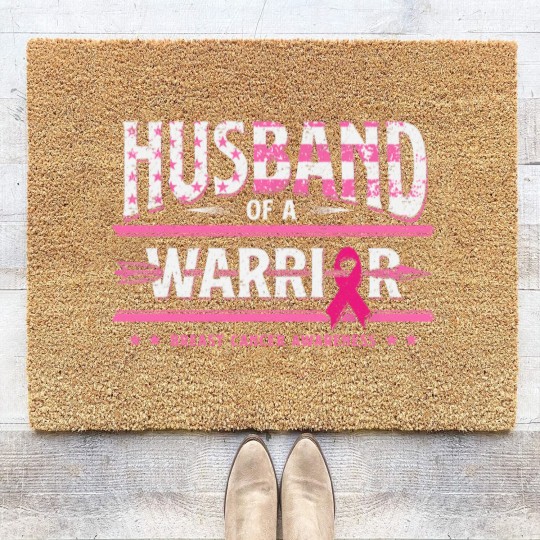 Discover Husband Of A Warrior Breast Cancer Awareness Support Squad Coir Doormats
