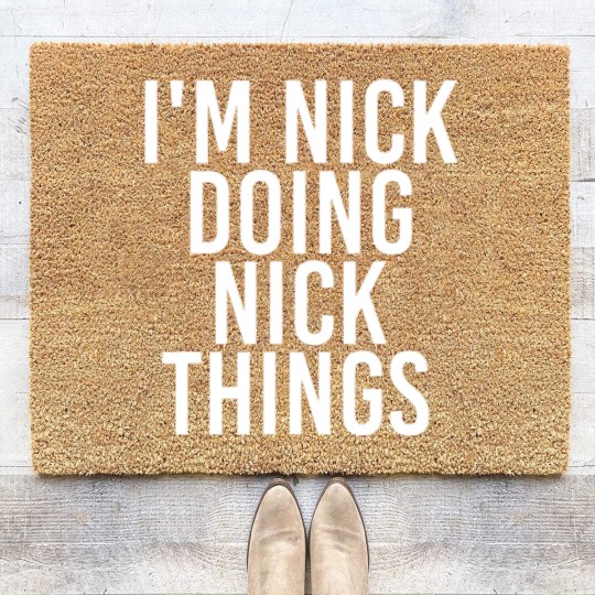 Discover I'm NICK DOING NICK THINGS Funny Birthday Name Gif Coir Doormats