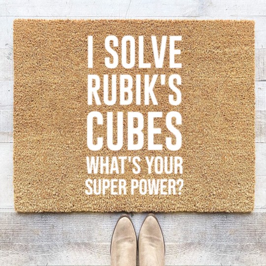 Discover I Solve Rubik's Cubes What's Your Super Power - Rubiks Cube - Coir Doormats