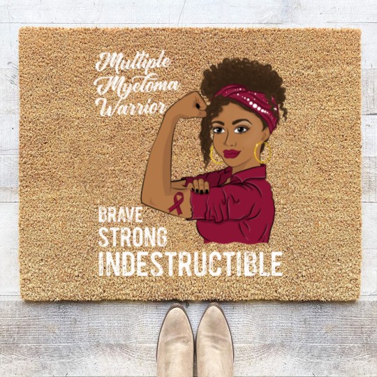 Discover Multiple Myeloma Warrior Indestructible Black Girl Awareness - Multiple Myeloma - Coir Doormats
