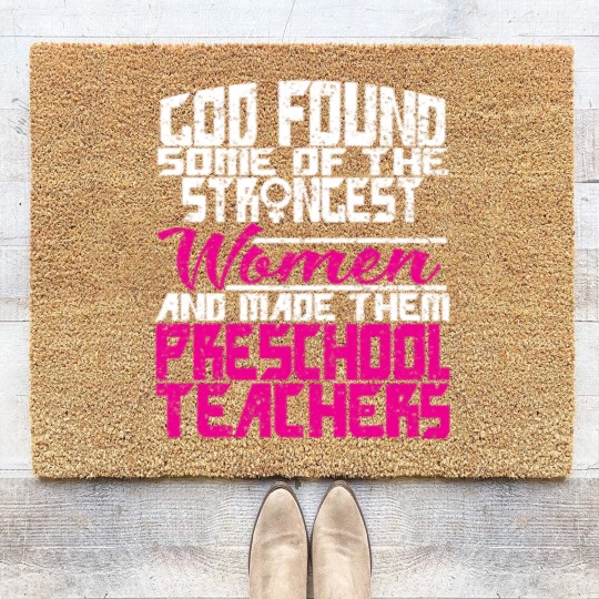 Discover Woman Preschool Teacher Gift Coir Doormats