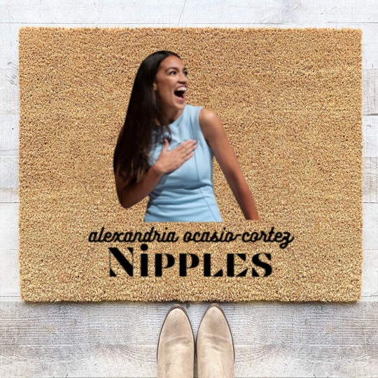 Discover AOC Nipples Alexandria Ocasio-Cortez AOC See Through Coir Doormats