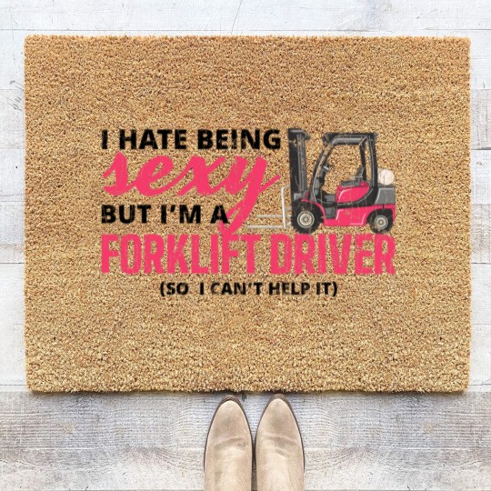 Discover Forklift Driver Apparel Forklift Operator Funny Gift Coir Doormats