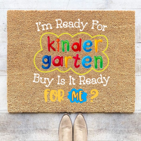 Discover Kids First Day Of Kindergarten Funny Back To School Coir Doormats