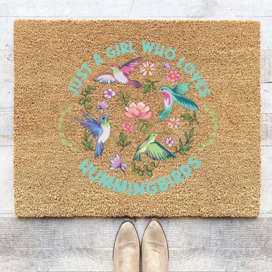 Discover Just A Girl Who Loves Hummingbirds Coir Doormats