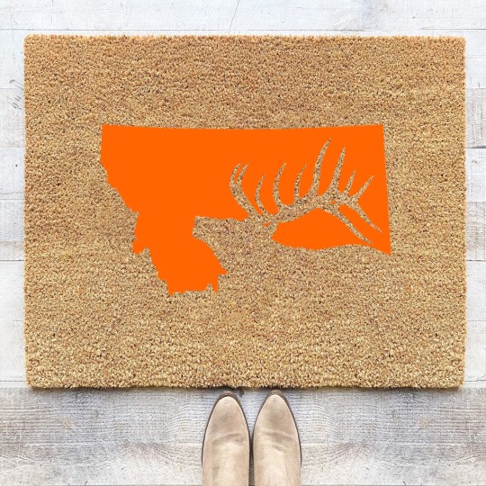 Discover Montana Elk Hunting Coir Doormats
