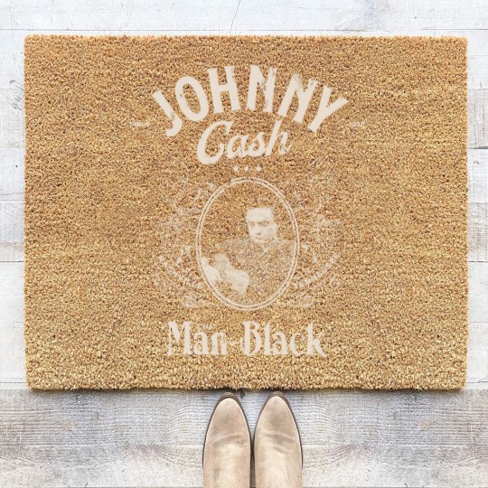 Discover Johnny Cash The Man in Black Graphic Coir Doormats