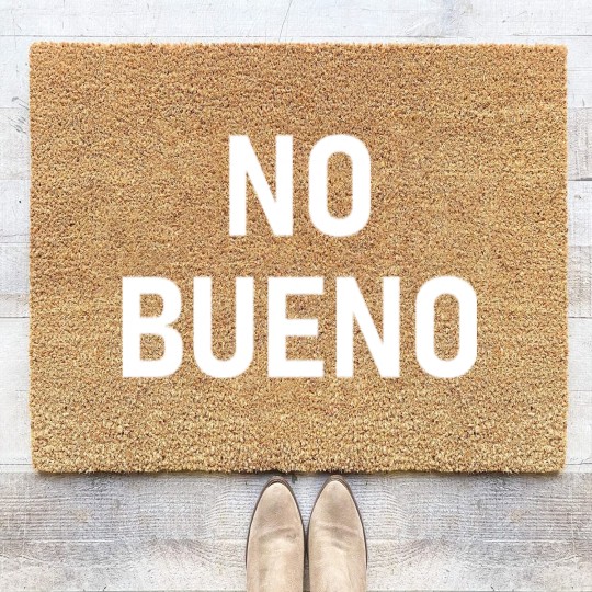 Discover No Bueno Spanish, Funny, Joke, Sarcastic, Family Coir Doormats