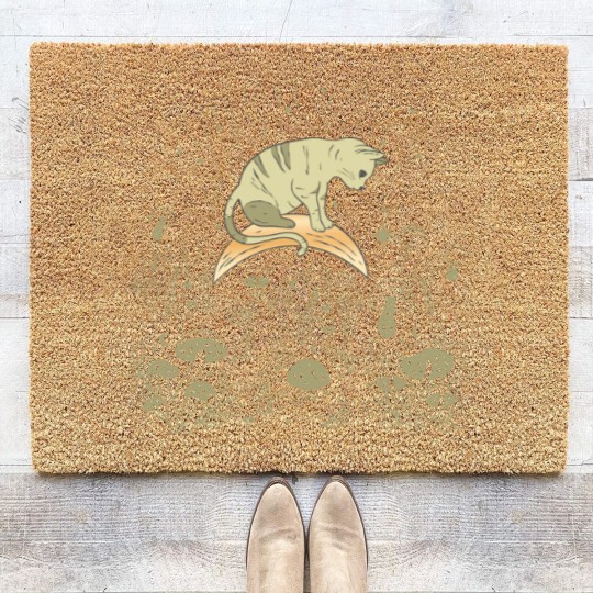 Discover Cottagecore Celestial Boho Mystical Mushrooms Moon Cat Coir Doormats