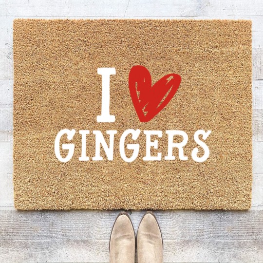 Discover Redhead Lover Irish Red Haired Men Women I Love Gingers Coir Doormats