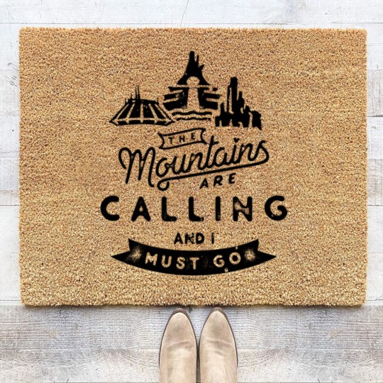 Discover The Mountains are Calling and I Must Go Coir Doormats