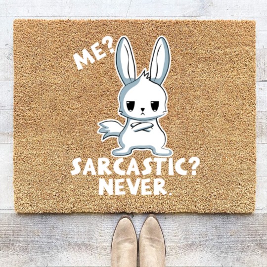 Discover Funny Bunny Me Sarcastic Never Rabbit Gift Coir Doormats