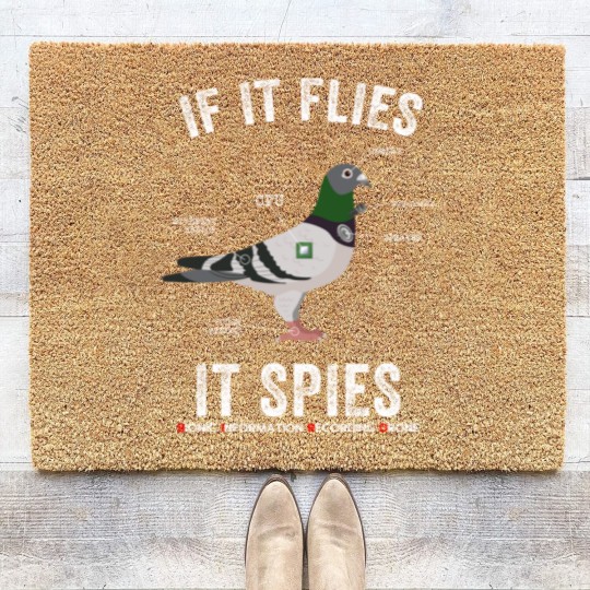 Discover If It Flies It Spies Birds Are Not Real Funny Drone Conspiracy Theory - Birds Arent Real - Coir Doormats