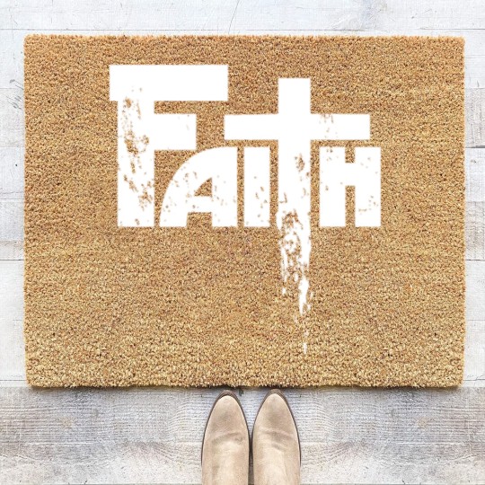 Discover Faith Cross Coir Doormats