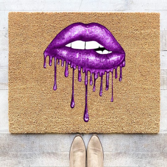 Discover Drip Purple Lips - Lips - Coir Doormats