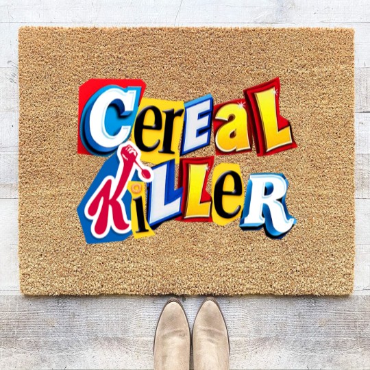 Discover Cereal Killer Graphic for the Cereal Lovers in your family Coir Doormats - Cereal Killer - Coir Doormats
