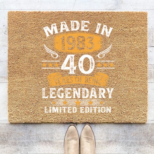 Discover Made In 1983 40 Years Old Gifts 40th Birthday Coir Doormats