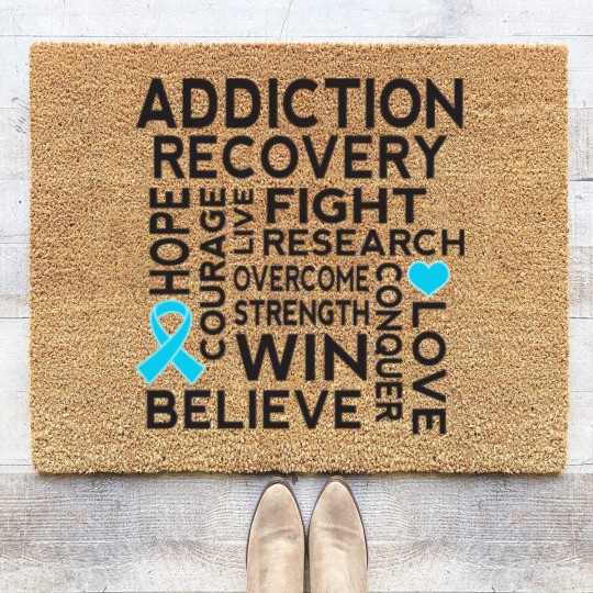 Discover Addiction Recovery Awareness Ribbon - Addiction Recovery Awareness - Coir Doormats