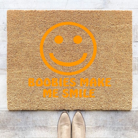 Discover Boobies Make Me Smile - Gifts For Him - Coir Doormats
