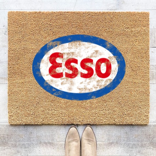 Discover Vintage distressed Esso logo - Auto Racing - Coir Doormats