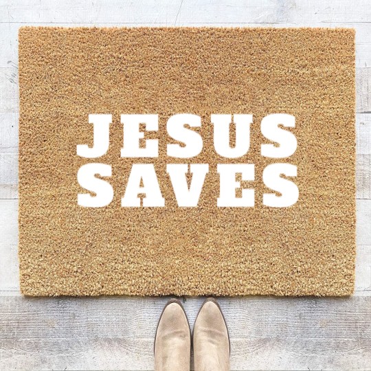 Discover Jesus Saves - Christian - Jesus Saves - Coir Doormats