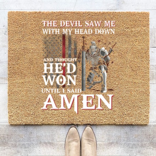 Discover The Devil Saw Me With My Head Down Thought He'D Won Coir Doormats - The Devil Saw Me With My Head Down Thou - Coir Doormats