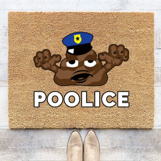 Discover Police Poop Zombie Policeman Halloween Coir Doormats