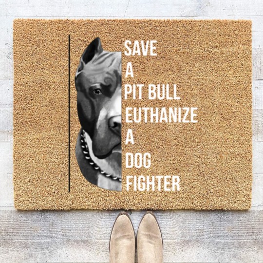 Discover save a pitbull euthanize a dog fighter pitbull Coir Doormats