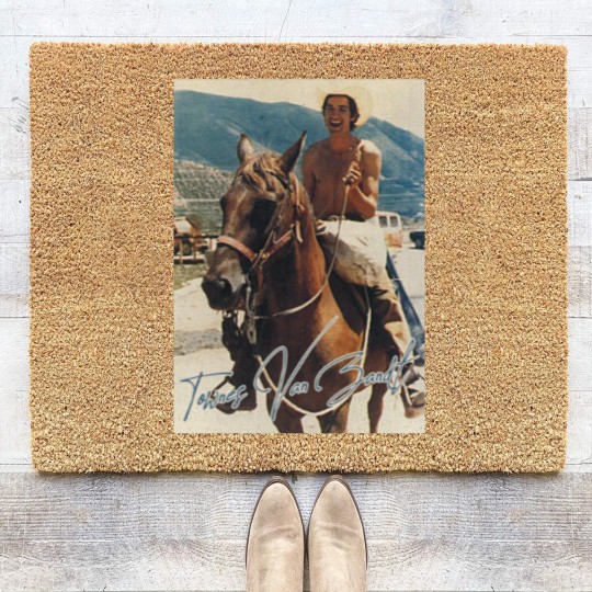 Discover Townes Van Zandt - Retro On Horse Fan Art - Townes Van Zandt - Coir Doormats