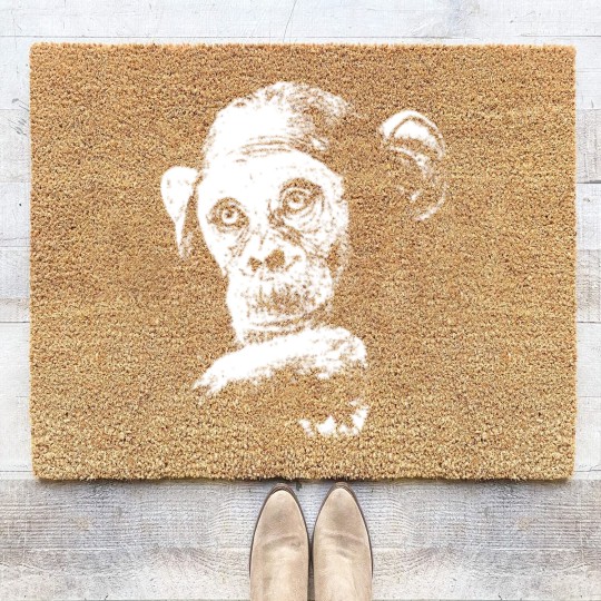 Discover Chimp - Chimpanzee - The malancholy thinker Coir Doormats