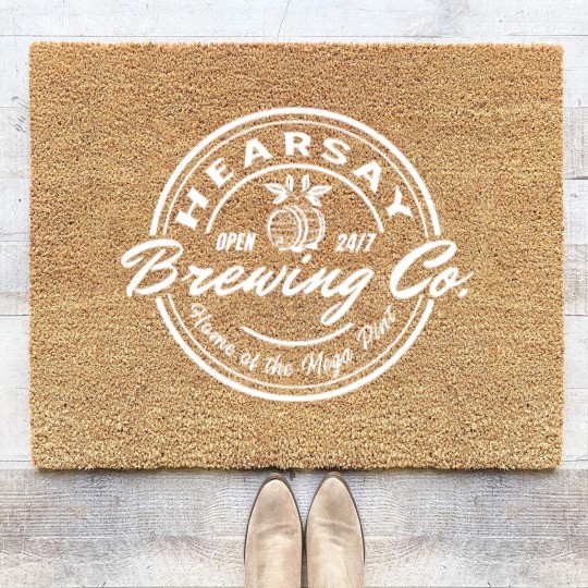 Discover Hearsay Brewing Co Coir Doormats, Johnny Depp Hearsay Coir Doormats, Home Of The Mega Pint Coir Doormats