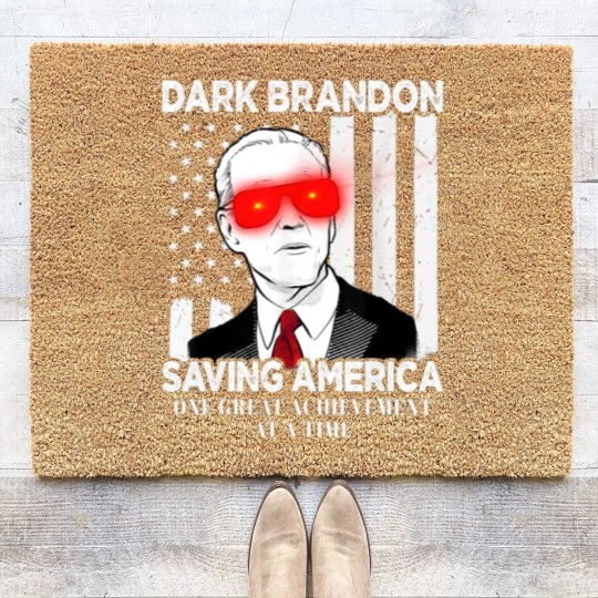 Discover Dark Brandon Saving America Funny Biden Design Coir Doormats