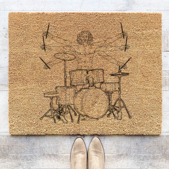 Discover Vitruvian Drummer Band Coir Doormats