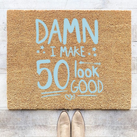 Discover Cool Funny Birthday Gift 50 Years Old Age Jokes Coir Doormats