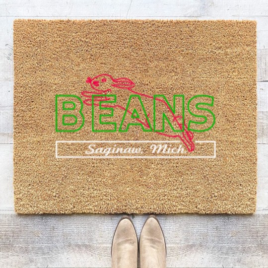 Discover Beans Bunny Saginaw Michigan Nostalgia Coir Doormats