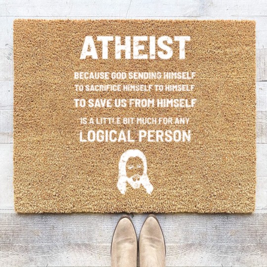 Discover Atheist Atheism Anti-Christ Coir Doormats