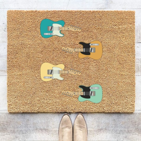 Discover Three Frets T-Style Maple Electric Guitar Pack - Guitar Sticker Pack - Coir Doormats