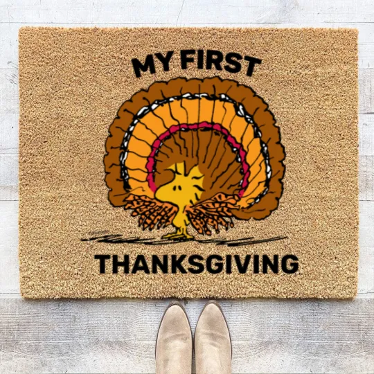 Discover Peanuts | Woodstock Turkey -My 1st Thanksgiving Coir Doormats