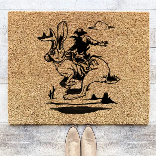 Discover Jackalope Bronco Coir Doormats