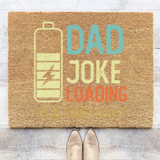 Discover Dad Joke Loading Please wait, vintage color Coir Doormats