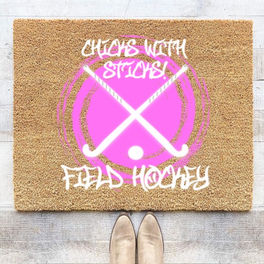 Discover Chicks with Sticks Field Hockey Coir Doormats