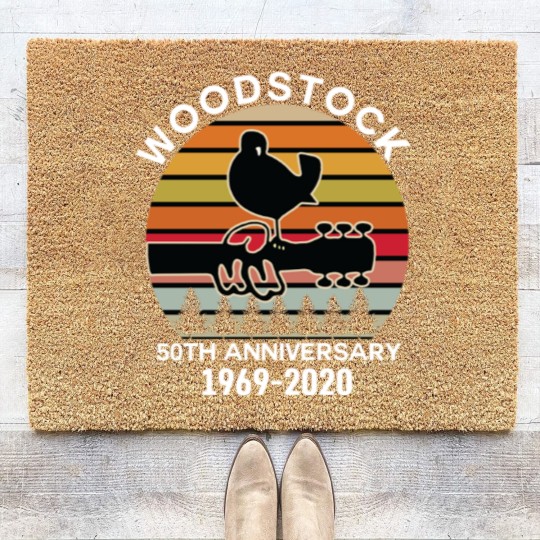 Discover woodstock 50th anniversary 1969 2020,Woodstock Coir Doormats,Woodstock 1969 ,Peace Love Bird - Woodstock - Coir Doormats