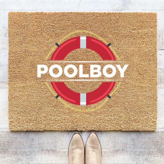 Discover Poolboy Lifeguard Swimming Pool Swimmer - Pool Boy - Coir Doormats