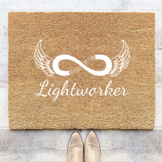 Discover Lightworker Infinity Angel Wings Coir Doormats