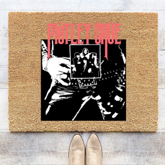 Discover Vintage 2000's Original Motley Crue Rock Band Concert Too Fast For Love Tour Black & Red Coir Doormats