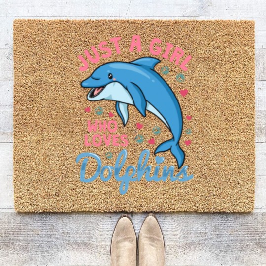 Discover Dolphin Just A Girl Dolphins Gift Coir Doormats