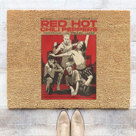 Discover Vintage Retro Red Hot Chili Peppers Concert Graphic Coir Doormats, Red Hot Chili Peppers Coir Doormats