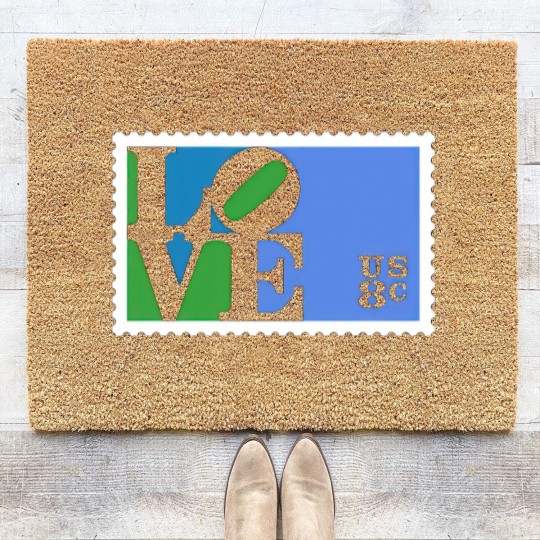 Discover Love Stamp Stencil (Robert Indiana) - Love - Coir Doormats