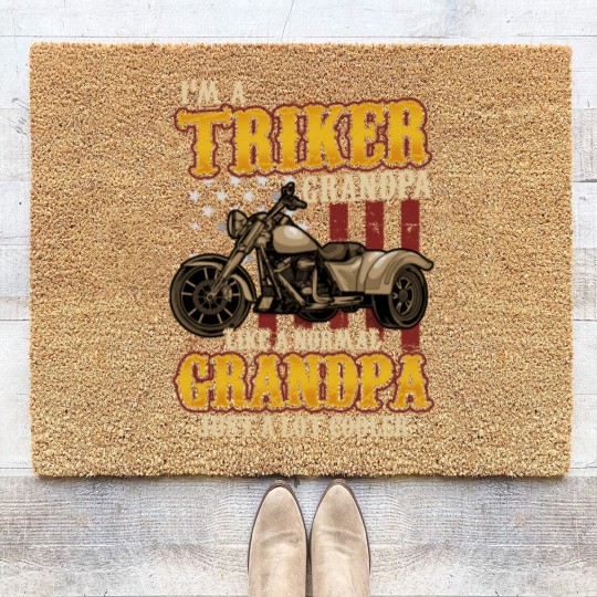 Discover Trike Triker Biker Grandpa Grandfather - Trike - Coir Doormats